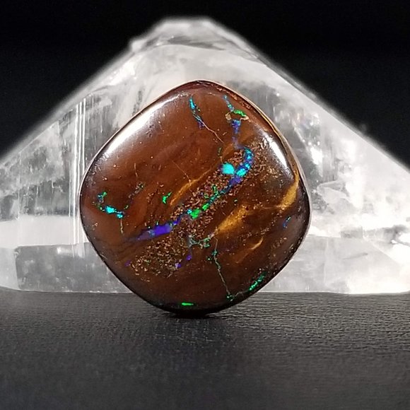 Australian Koroit Opal * sparkly boulder opal cab * 13.39 x 13.02 x 3.87mm - Picture 10 of 14